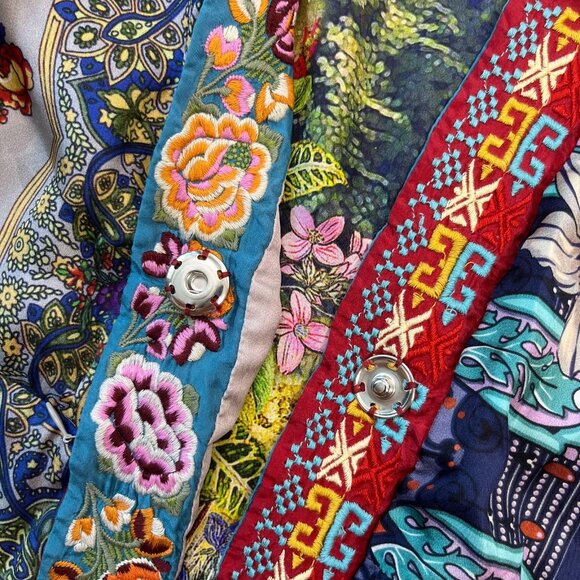 $650 NWOT Johnny Was Reversible Embroidered Silk Kimono Jacket Multi Size M - Picture 16 of 16